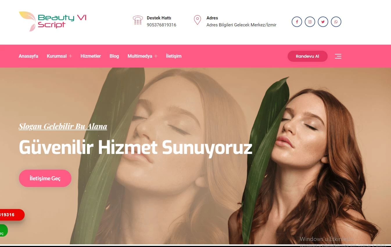Güzellik salonu kuaför berber salonu php yönetim panelli script