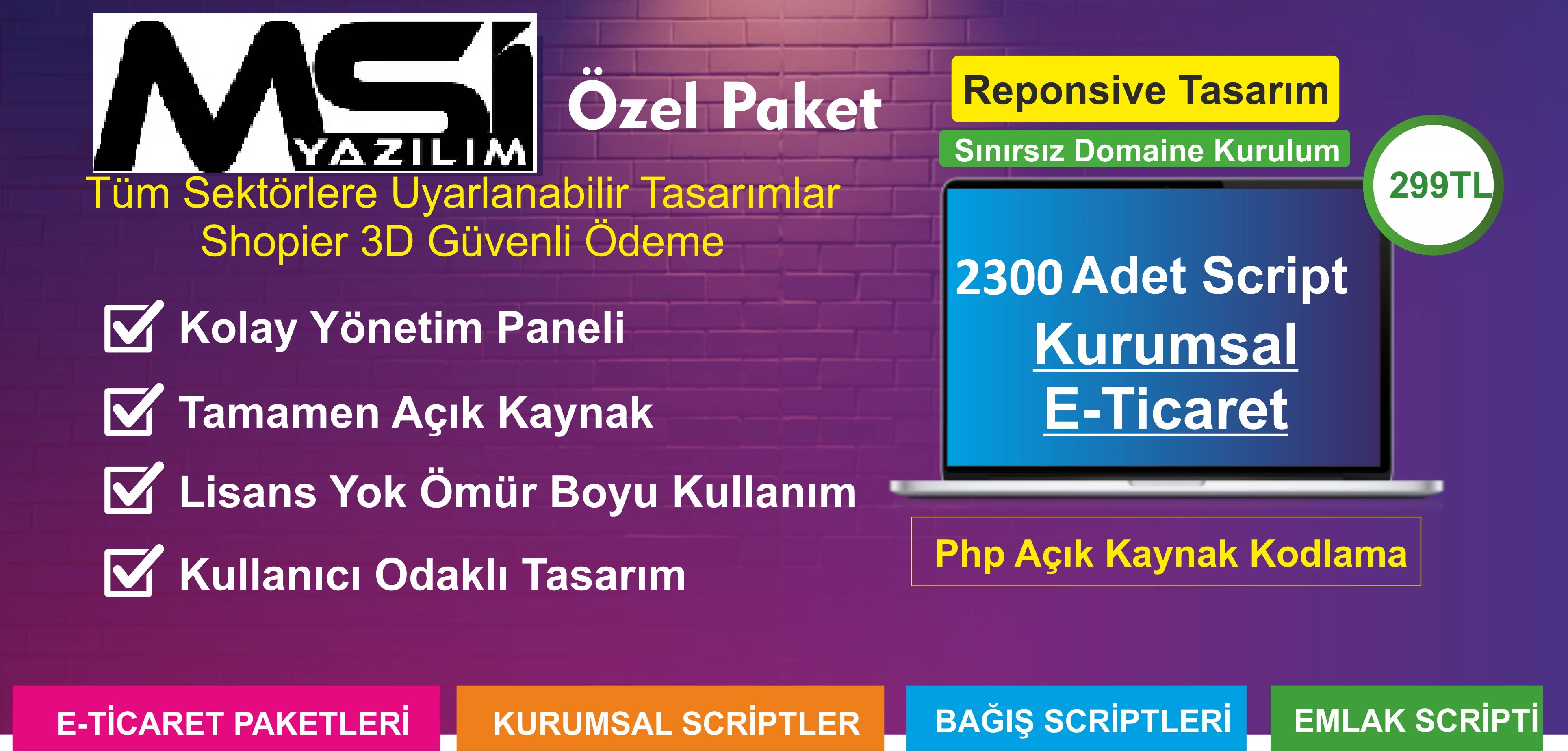 KAZANMAYA BAŞLA  Site ve demo kurulumlar Bizden Reklam ve Satış Senden